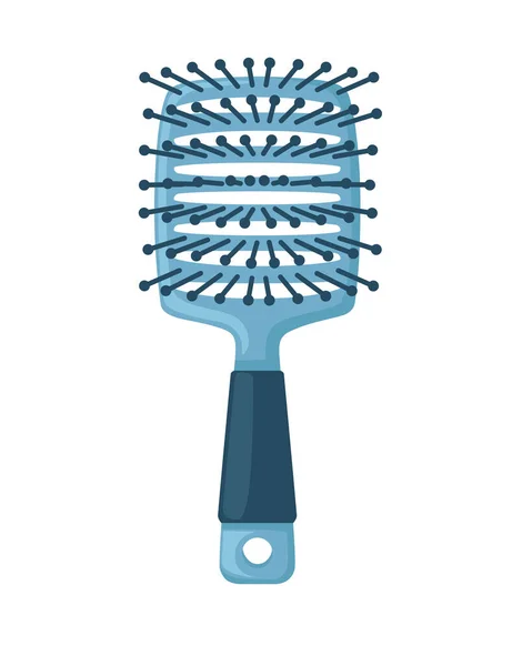 Brosse Cheveux Couleur Bleue Pour Soins Capillaires Illustration Vectorielle Peigne — Image vectorielle