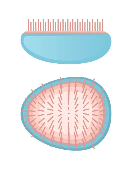 Pink Color Hair Brush Hair Care Plastic Fashion Comb Vector — Stock Vector