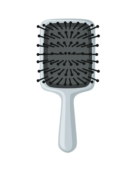 Grijze Kleur Haarborstel Voor Haarverzorging Plastic Mode Kam Vector Illustratie — Stockvector