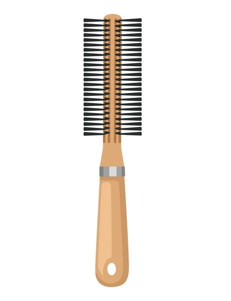 Houten Haarborstel Voor Haarverzorging Mode Kam Vector Illustratie Geïsoleerd Witte — Stockvector