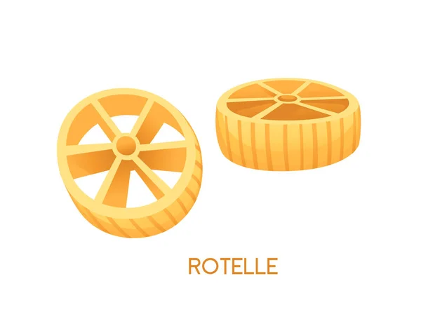 Ongekookte Italiaanse Pasta Rotelle Keuken Nietjes Vector Illustratie Geïsoleerd Witte — Stockvector