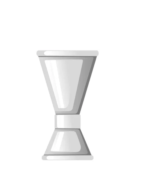 Edelstahl Messung Jigger Cup Vektor Illustration Auf Weißem Hintergrund — Stockvektor