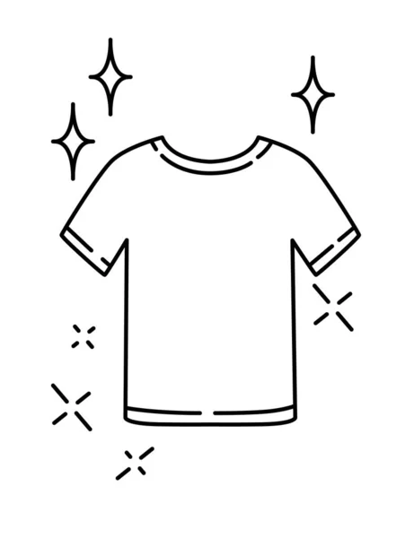 Clean Shirt Shiny Stars Vector Illustration Isolated White Background — Stock Vector