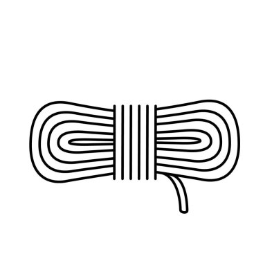 Tırmanış İp çizgisi biçim çizimi beyaz arkaplanda izole edildi.