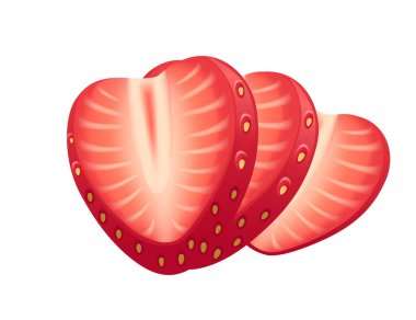 Beyaz arka planda izole edilmiş kırmızı doğal çilek tatlı lezzetli meyve vektör illüstrasyonu.