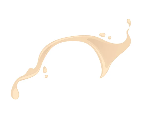 Mayonnaise Sauce Sahne Flecken Fließenden Tropfen Vektor Illustration Isoliert Auf — Stockvektor