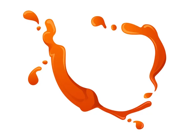 Ketchup Molho Espirrando Manchas Fluindo Gotas Vetor Ilustração Isolado Fundo —  Vetores de Stock
