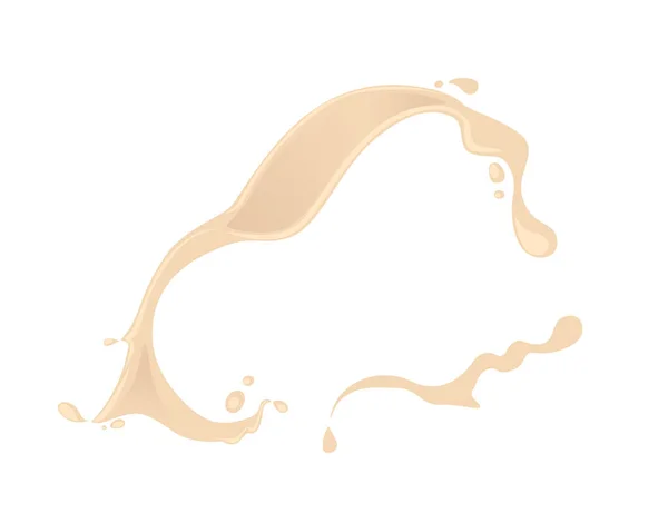 Mayonnaise Sauce Cream Stains Flowing Drops Vector Illustration Isolated White — Stock Vector