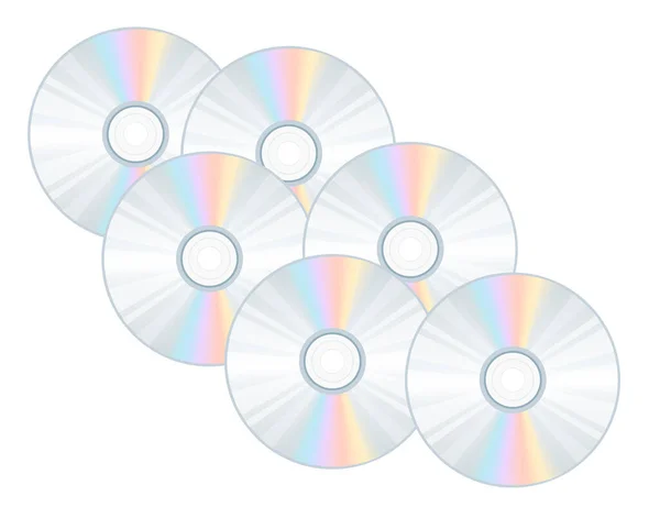 在白色背景下隔离的Dvd或Cd光盘数字技术数据存储向量图 — 图库矢量图片