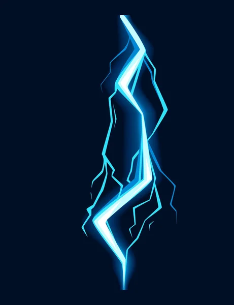 Синя Блискавка Вдарив Ефект Мультфільму Стиль Дизайну Векторні Ілюстрації Темно — стоковий вектор