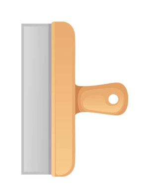 Beyaz zemin üzerinde izole edilmiş macun bıçağı el aleti vektör illüstrasyonu.