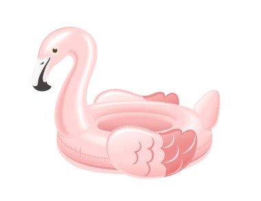 Pembe renkli lastik yüzme halkası çizimi beyaz arkaplanda izole edildi.