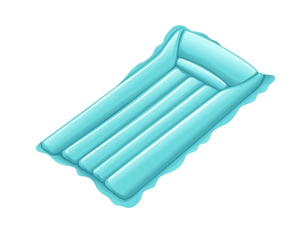 Inflatable Water Mattress Pool Bright Turquoise Color Vector Illustration Isolated —  Vetores de Stock