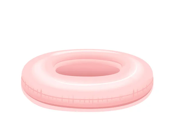 Rosa Färg Gummi Simning Ring Vektor Illustration Isolerad Vit Bakgrund — Stock vektor