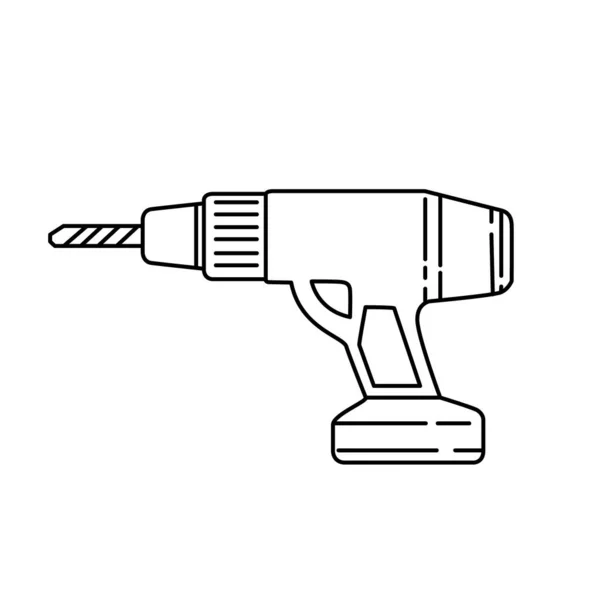 stock vector Screwdriver power drill line icon vector illustration on white background.