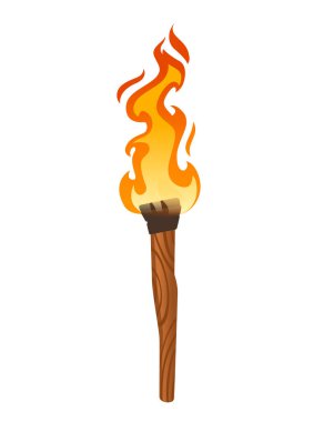 Beyaz arkaplanda izole edilmiş ortaçağ fener ışık vektör çizimi.