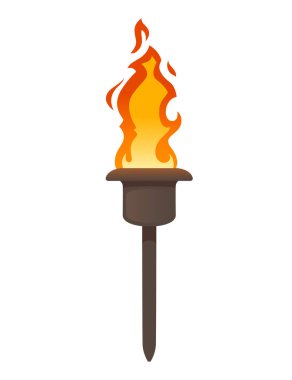 Beyaz arkaplanda izole edilmiş ortaçağ fener ışık vektör çizimi.