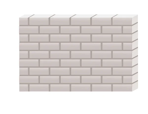 Brick Muur Vector Illustratie Geïsoleerd Witte Achtergrond — Stockvector