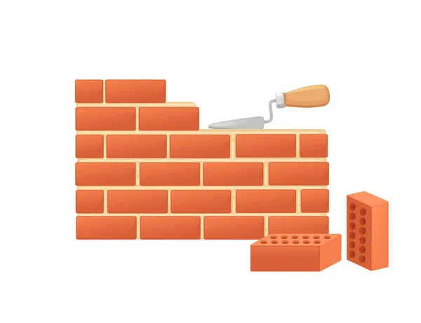 Briques Avec Des Briques Rouges Haute Qualité Illustration Vectorielle Sur — Image vectorielle