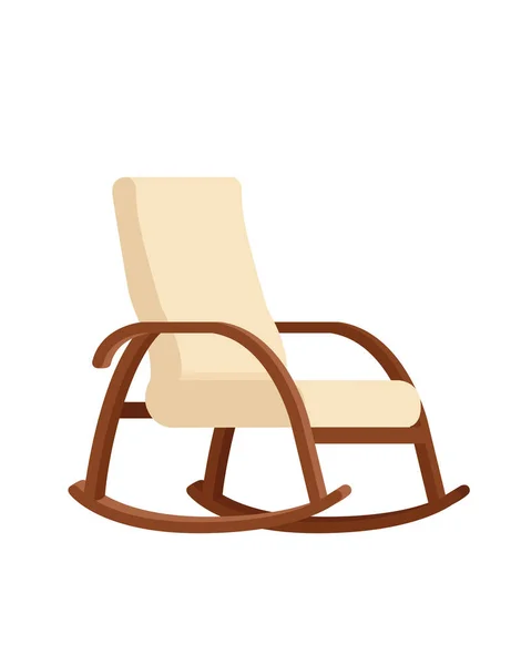 白色背景上孤立的现代木制舒适扶手椅矢量图解 — 图库矢量图片