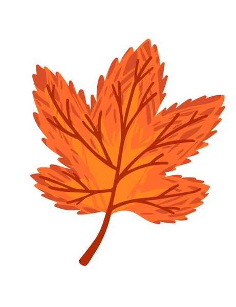 Φθινόπωρο Πορτοκαλί Φύλλο Διανυσματική Απεικόνιση Απομονώνονται Λευκό Φόντο — Διανυσματικό Αρχείο