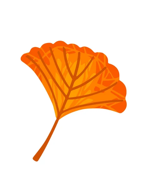 Höst Orange Löv Vektor Illustration Isolerad Vit Bakgrund — Stock vektor
