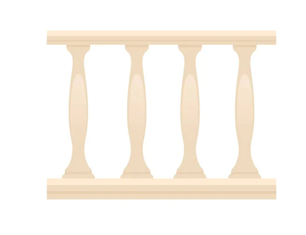 Biały Marmur Balustrada Wektor Ilustracja Izolowane Białym Tle — Wektor stockowy