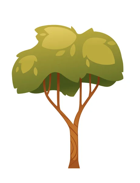 Ilustração Vetorial Árvore Estilizada Verde Isolada Fundo Branco — Vetor de Stock