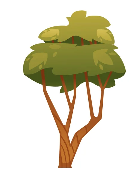 Ilustração Vetorial Árvore Estilizada Verde Isolada Fundo Branco —  Vetores de Stock