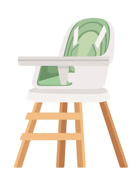 Zelené Dětské Křeslo Pro Krmení Vektorové Ilustrace Izolované Bílém Pozadí — Stockový vektor