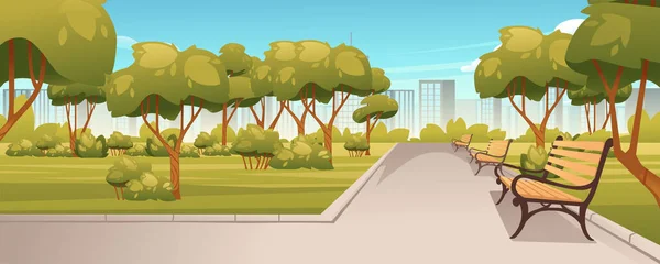 Ландшафтный Дизайн Парк Изометрического Цвета Частью Парка Фонтанами Зелеными Деревьями — стоковый вектор