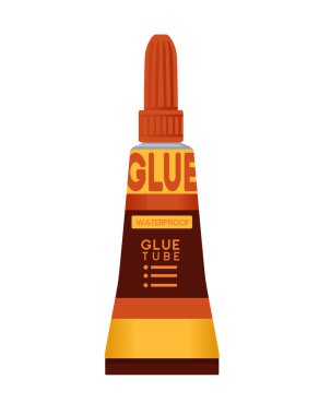 Beyaz arkaplanda izole edilmiş evrensel hızlı yapıştırıcı vektör çizimi için süper yapıştırıcı.