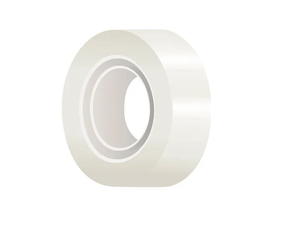 白い背景に隔離された白いスコッチ粘着テープベクトルイラスト — ストックベクタ