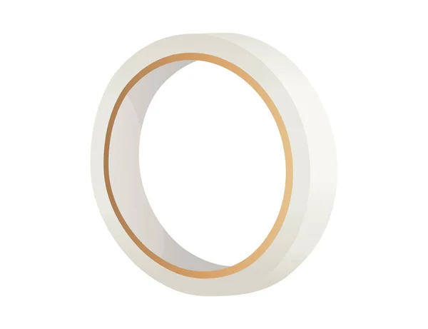 白い背景に隔離された白いスコッチ粘着テープベクトルイラスト — ストックベクタ