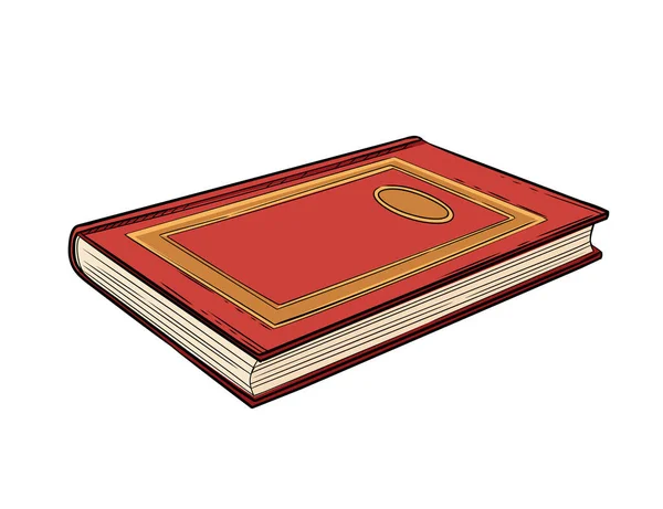 Libro Singolo Stile Disegnato Mano Con Illustrazione Vettoriale Rigida Isolata — Vettoriale Stock
