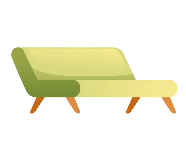 Grünes Weiches Sofa Modernes Design Für Wohnzimmer Oder Empfangsvektor Illustration — Stockvektor
