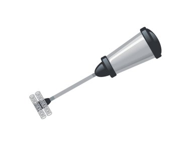 Süt köpürtücü mutfak el aracı vektör çizimi beyaz arkaplanda izole.