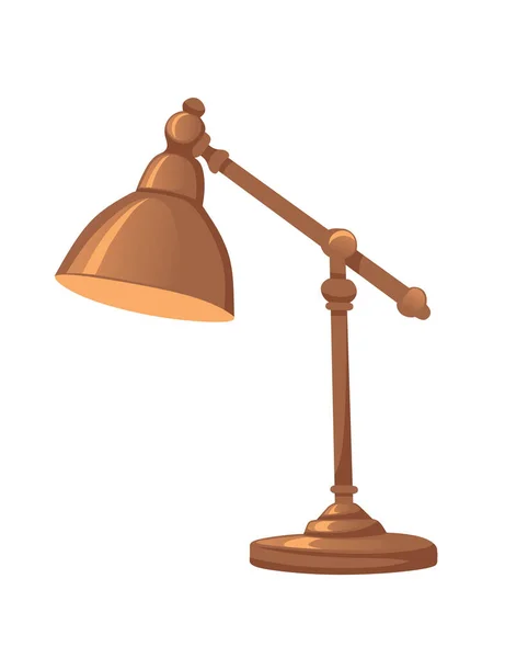 Klassieke Stijl Retro Bureaulamp Met Verstelbare Standaard Vector Illustratie Geïsoleerd — Stockvector