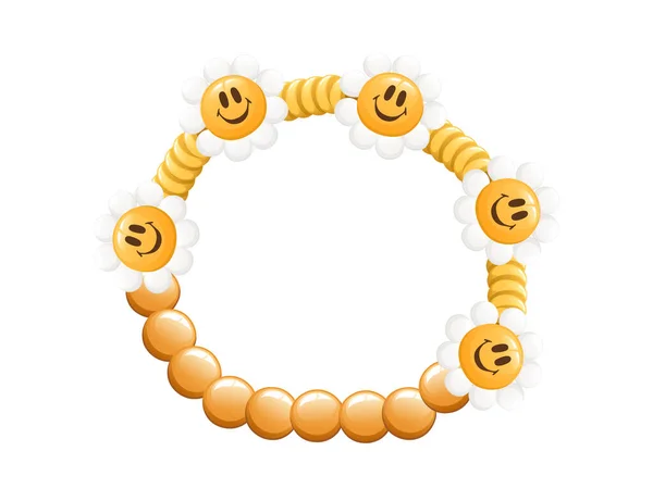 Bracelet Funky Coloré Partir Perles Plastique Brillant Avec Des Perles — Image vectorielle