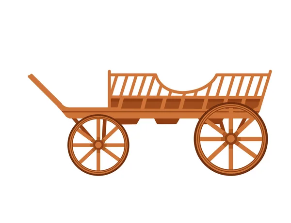 Retro Wedding Royal Wooden Carriage Wheels Brown Color Chariot Vector — Stock Vector