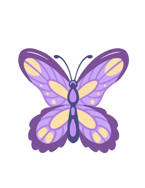 Colorido Mariposa Insecto Dibujos Animados Estilo Animal Diseño Vector Ilustración — Archivo Imágenes Vectoriales