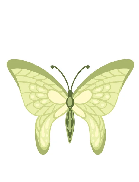 カラフルな蝶昆虫漫画スタイルの動物のデザインベクトルのイラストは白い背景に隔離された — ストックベクタ