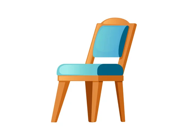 Cadeira Madeira Com Confortável Travesseiros Macios Ilustração Vetorial Isolado Fundo —  Vetores de Stock