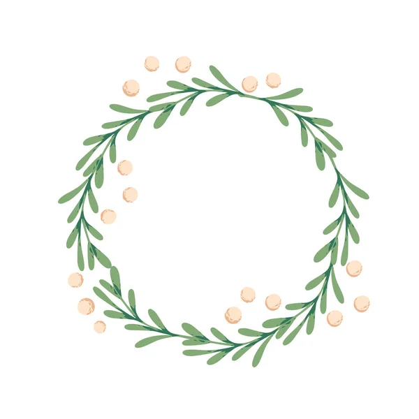 Joyeux Gui Gui Guirlande Noël Avec Illustration Vectorielle Baies Blanches — Image vectorielle