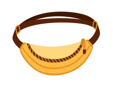 Beyaz arkaplanda izole edilmiş modern sarı bel muz poşeti vektör çizimi.