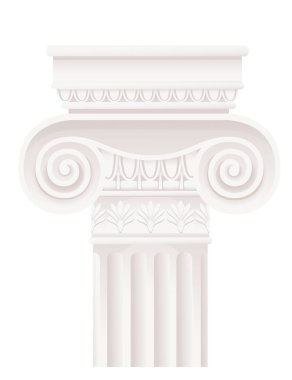 Beyaz antik stil klasik mimari tasarım vektör çizimi beyaz arkaplanda izole.