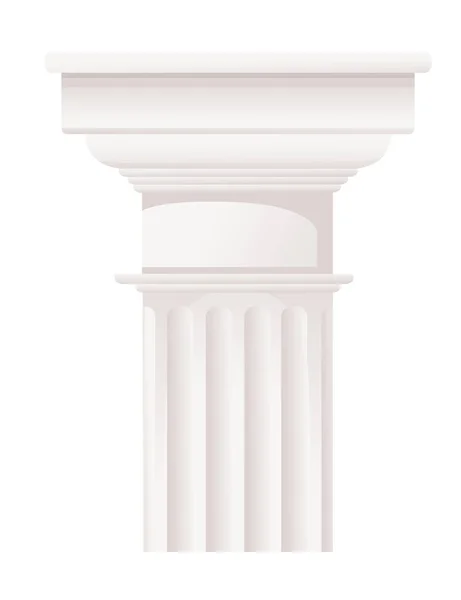 Witte Oude Stijl Kolom Klassieke Architectuur Ontwerp Vector Illustratie Geïsoleerd — Stockvector