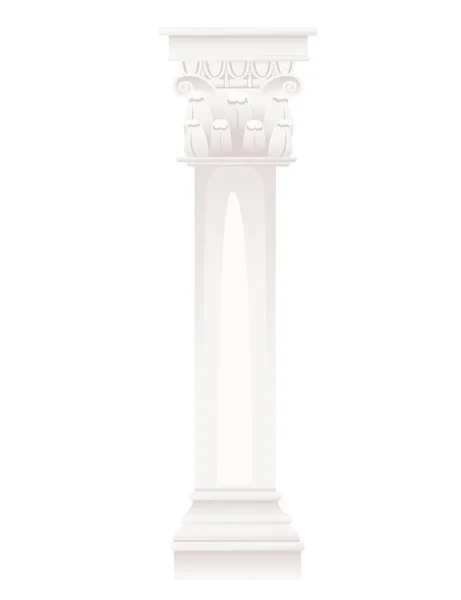 白い背景に隔離された白い古代のスタイルの列の古典的な建築設計ベクトルのイラスト — ストックベクタ
