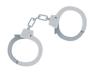 Beyaz arka planda izole edilmiş vektör illüstrasyonunu tutuklamak için basit bir özel ekipman..