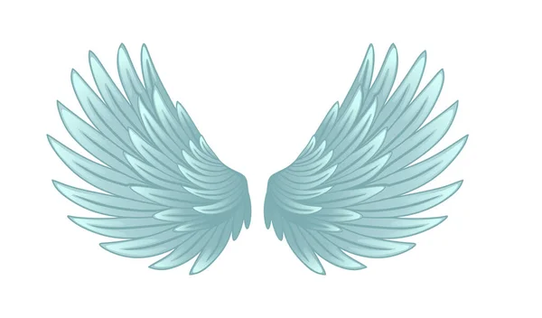 Волшебные Красивые Ангельские Сказочные Крылья Карикатурная Иллюстрация Стиле Вектор Изолированы — стоковый вектор